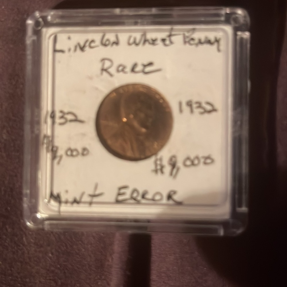 1932 Coin Mint Error Collectible Lincoln Wheat Penny - Picture 3 of 3